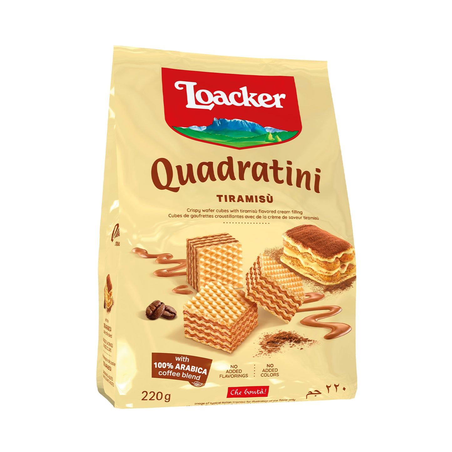 Loacker Quadratini Tiramisu Wafer Cookies 220g