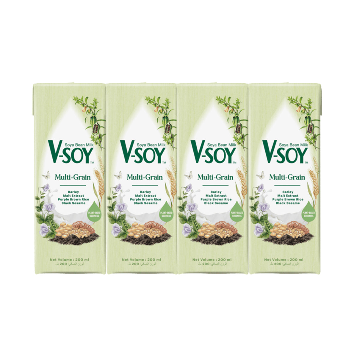 V-Soy Multi-Grain Soya Bean Milk 200ml x 4