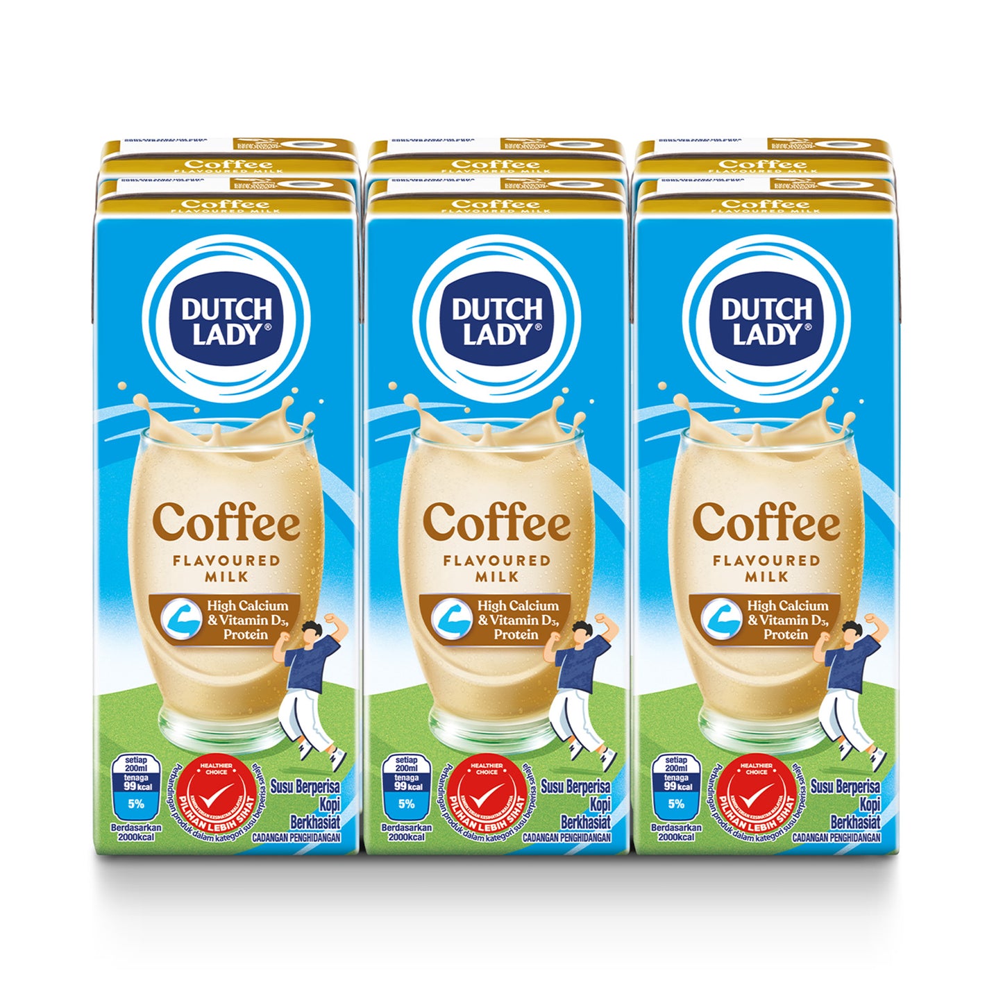 Dutch Lady Pure Farm Coffee UHT Milk 200ml x 6