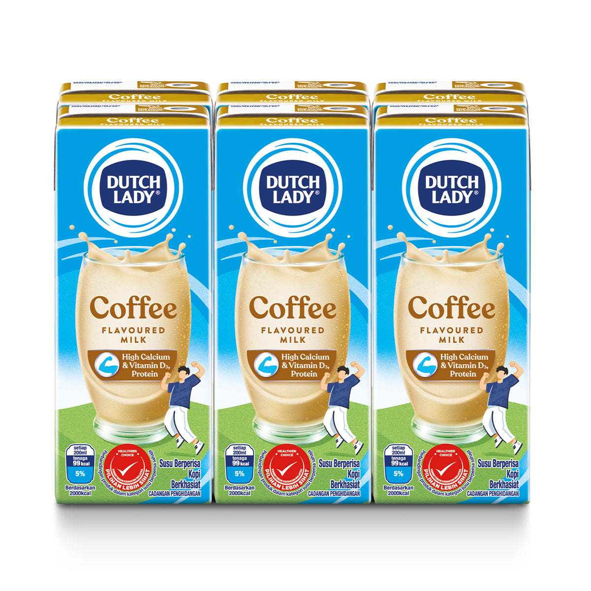 Dutch Lady Pure Farm Coffee UHT Milk 200ml x 6