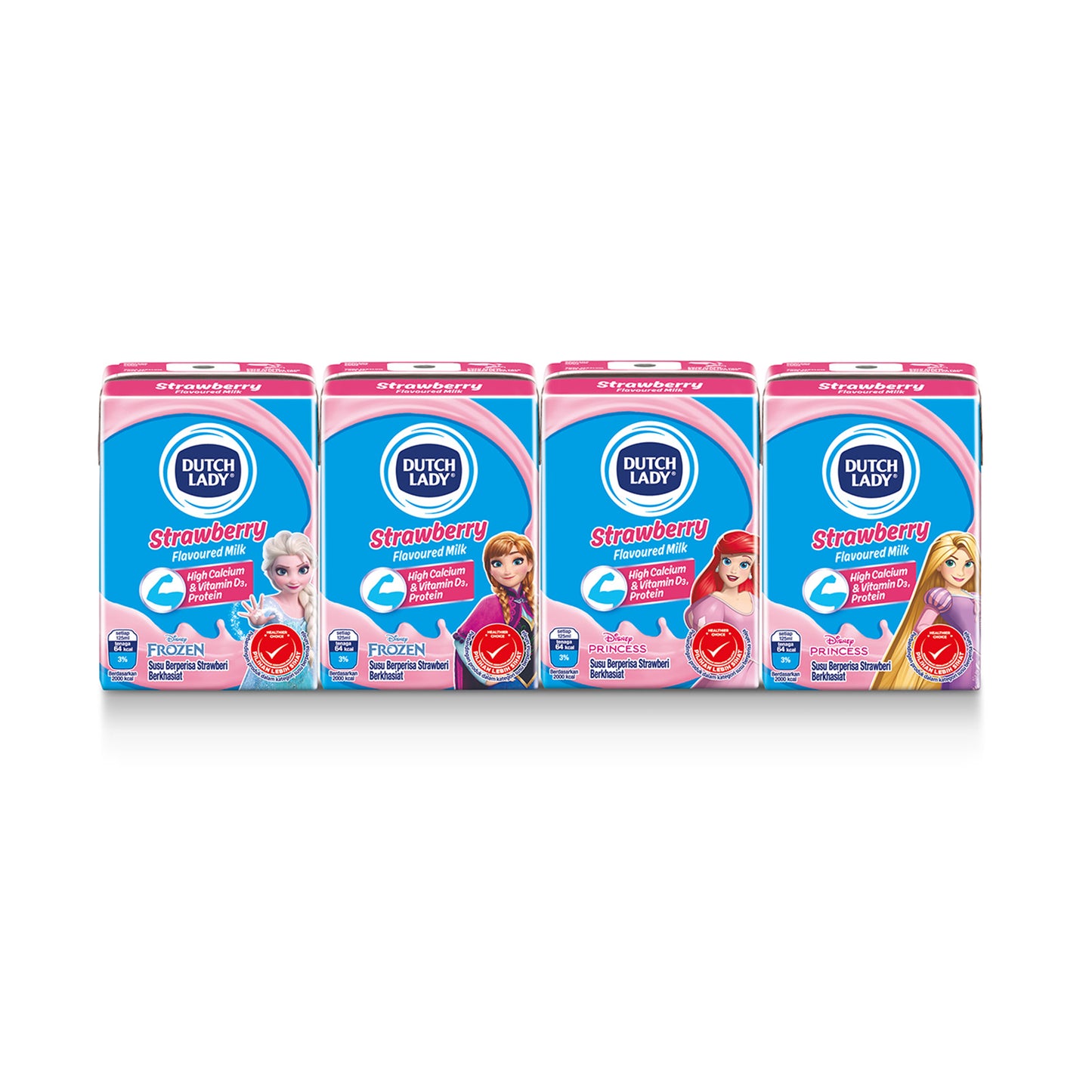 Dutch Lady Milky Frozen UHT Milk Strawberry Flavour 125ml x 4