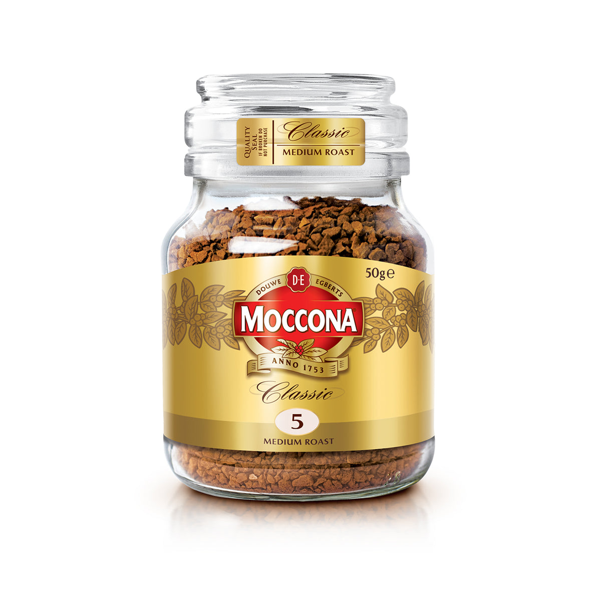 Moccona Classic Medium Roast Intensity 5 Freeze Dried Instant Coffee 50g