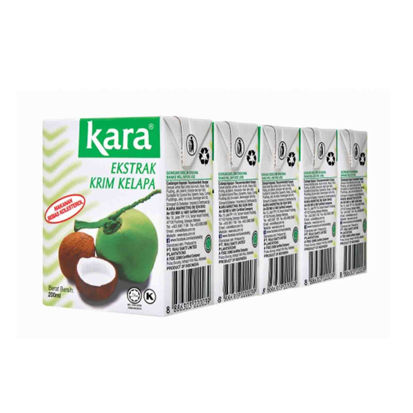 Kara Coconut Cream Extract 200ml x 5
