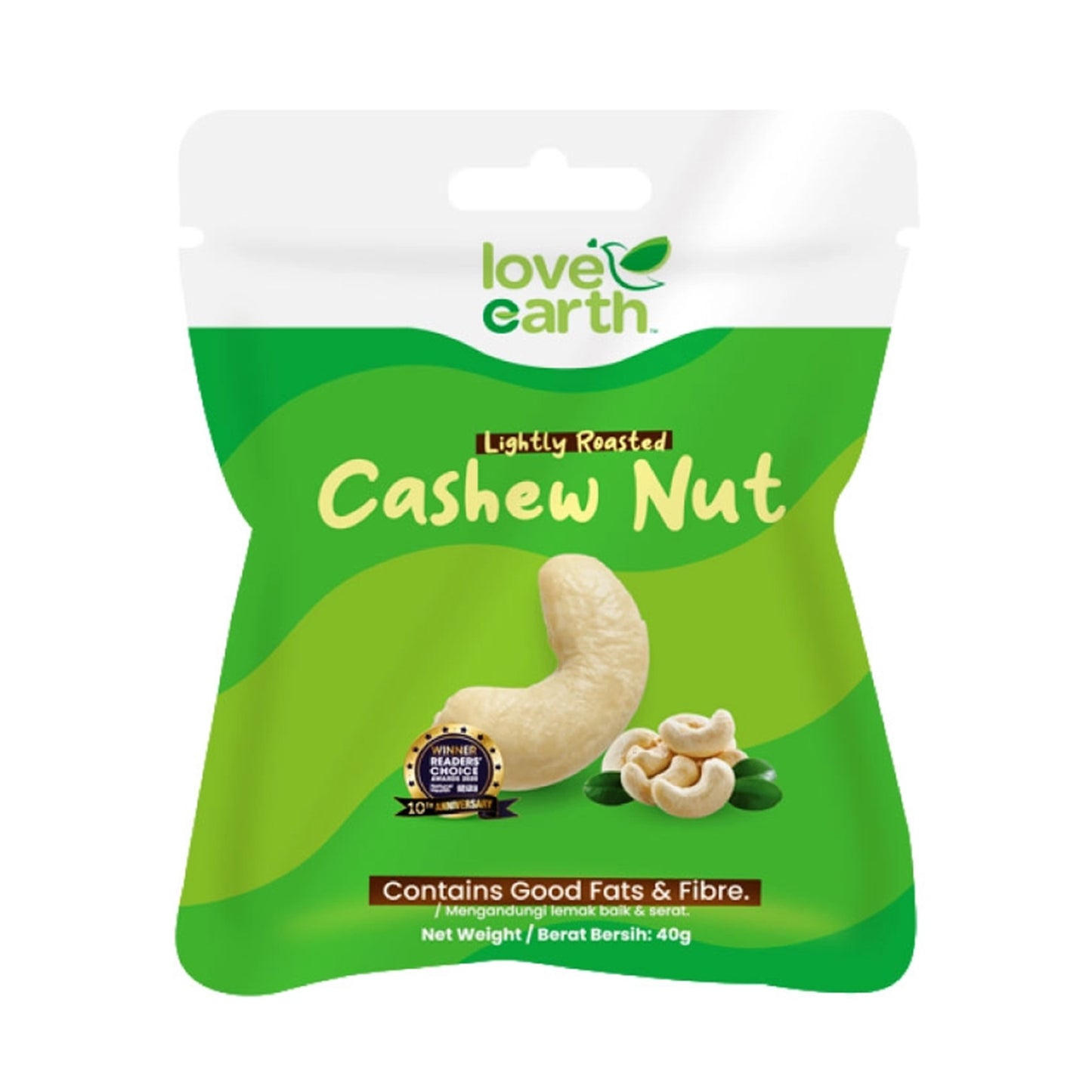 Love Earth Lightly Roasted Cashew Snack Pack 40g