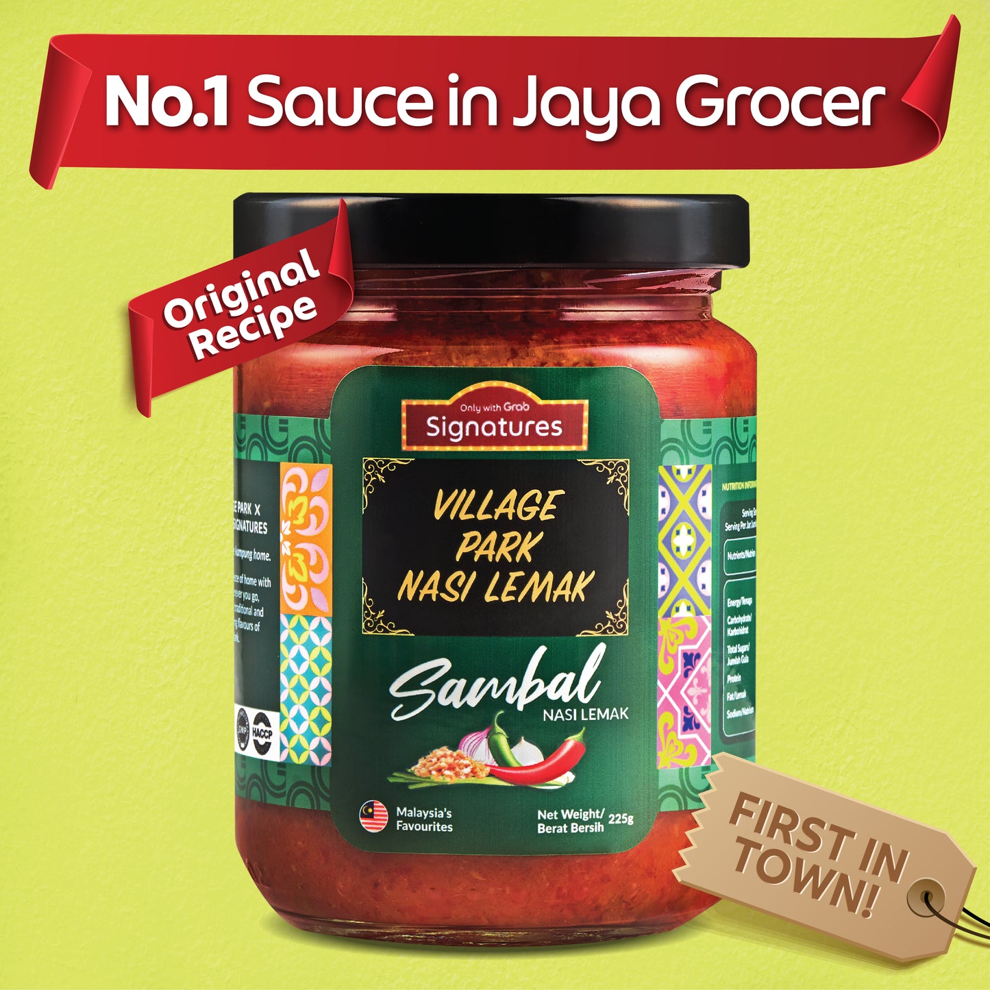 Grab Signatures Village Park Nasi Lemak Original Sambal Jar 225g