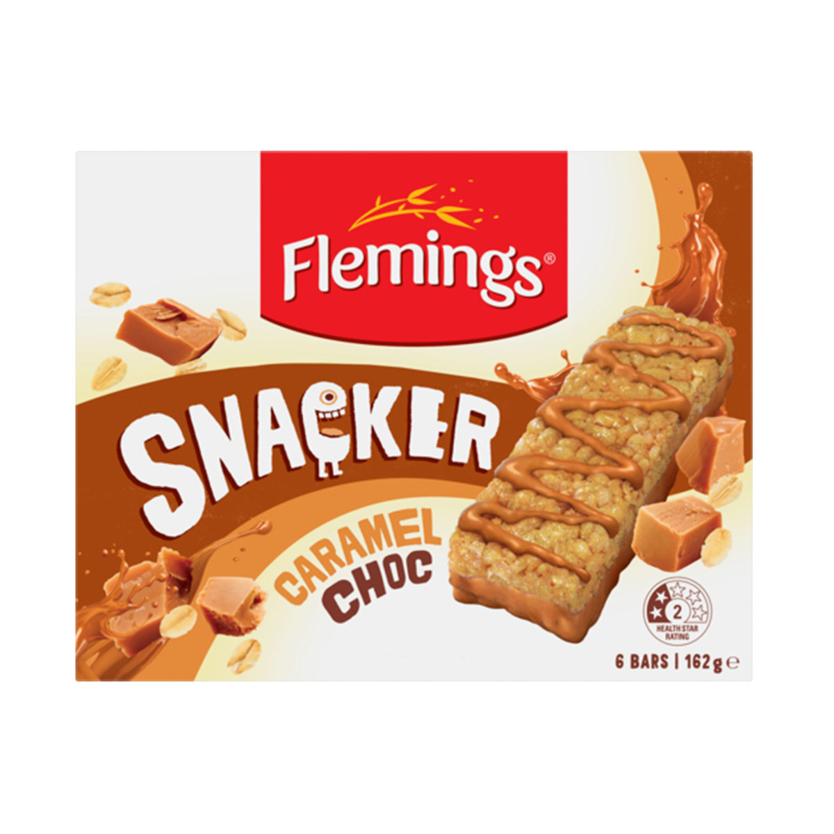 Flemings Snacker Muesli Bar Caramel Chocolate 162g