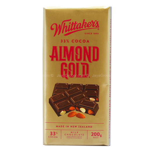 Whittakers Almond Gold Milk Chocolate Block 200g