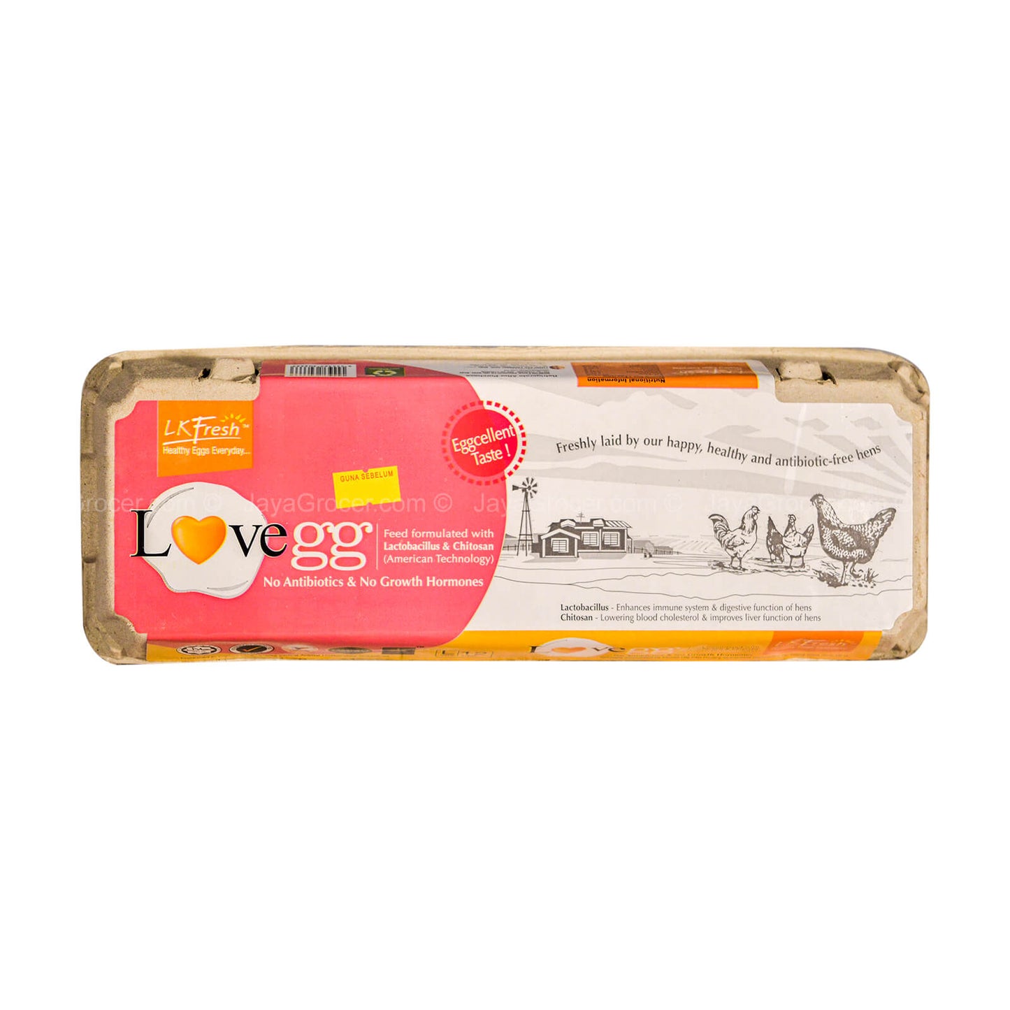 LK Fresh Lovegg Chicken Eggs Grade A 12pcs/pack