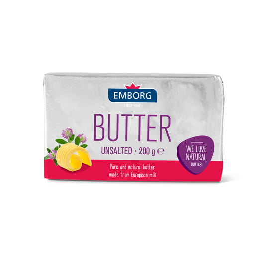 EMBORG BUTTER UNSALTED 200G *1