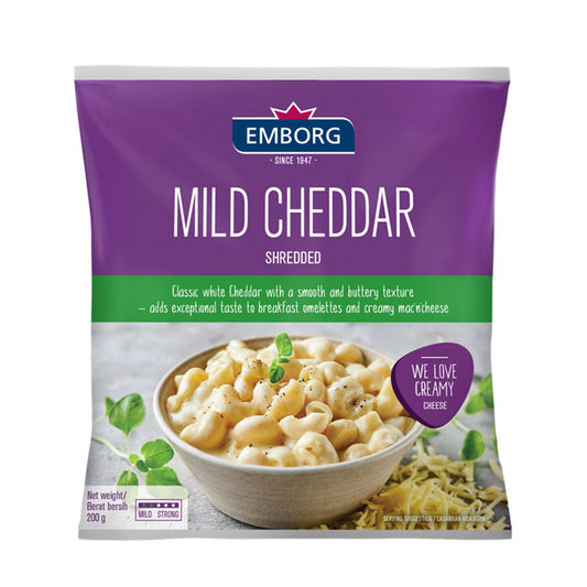 Emborg Cheddar Topping Shredded Cheese 200g