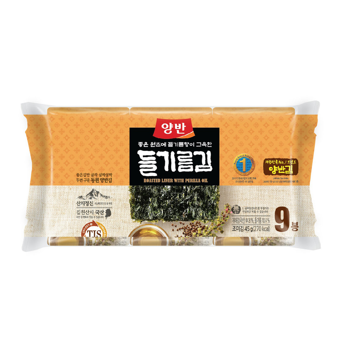 Yangban Roasted Laver with Perilla Oil 5g x 9