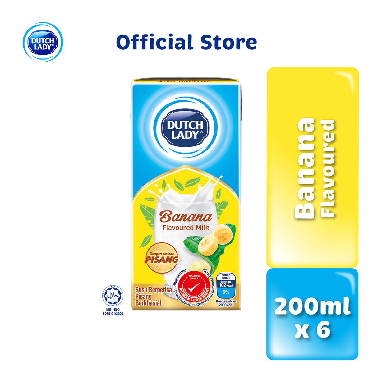 Dutch Lady UHT Milk Banana Flavour 200ml x 6