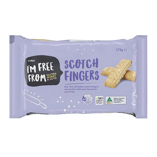 Coles Im Free From Scotch Fingers 175g