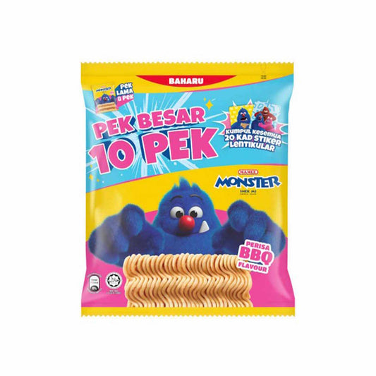 Mamee Monster Noodle Snacks BBQ Flavour Family Pack 25g x 10