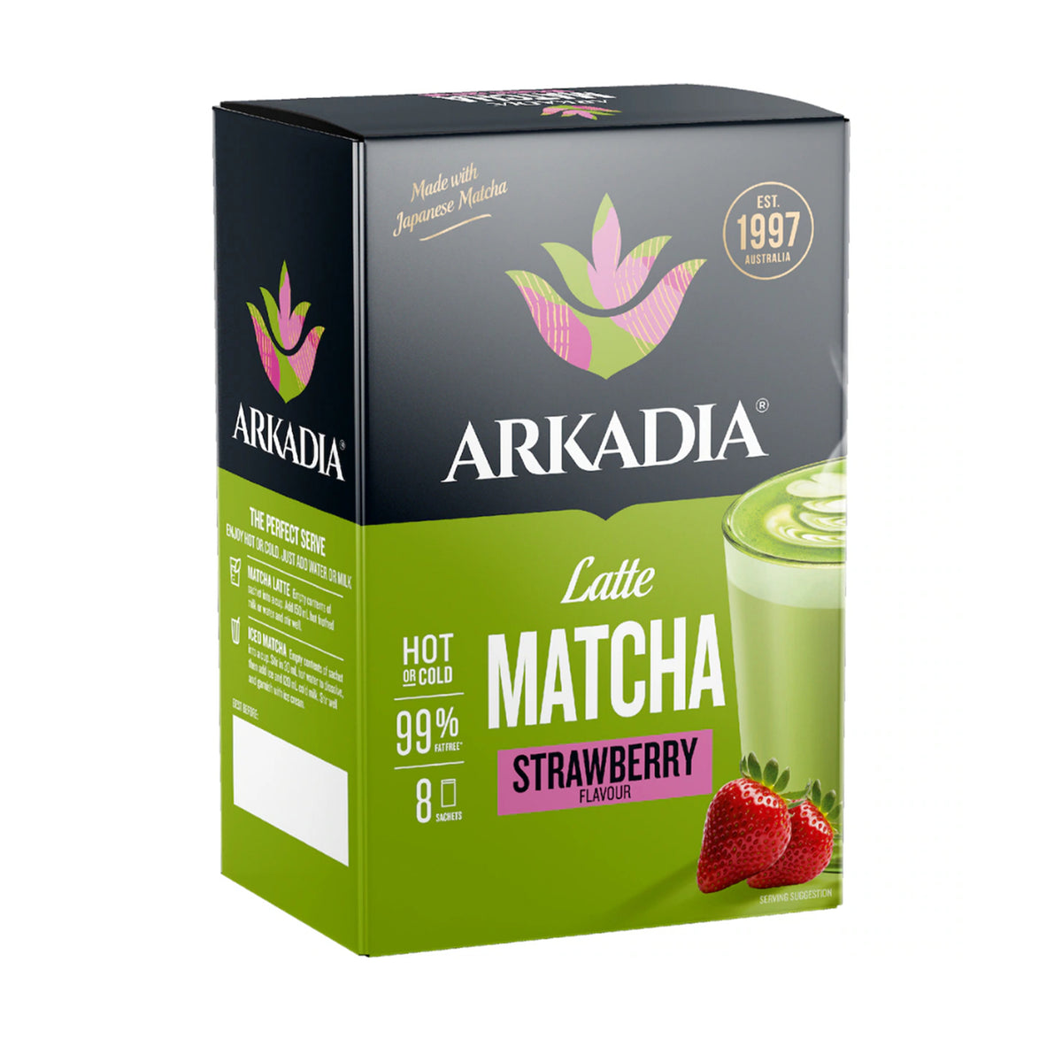 Arkadia Latte Matcha Sberry Flavour 20g x 8