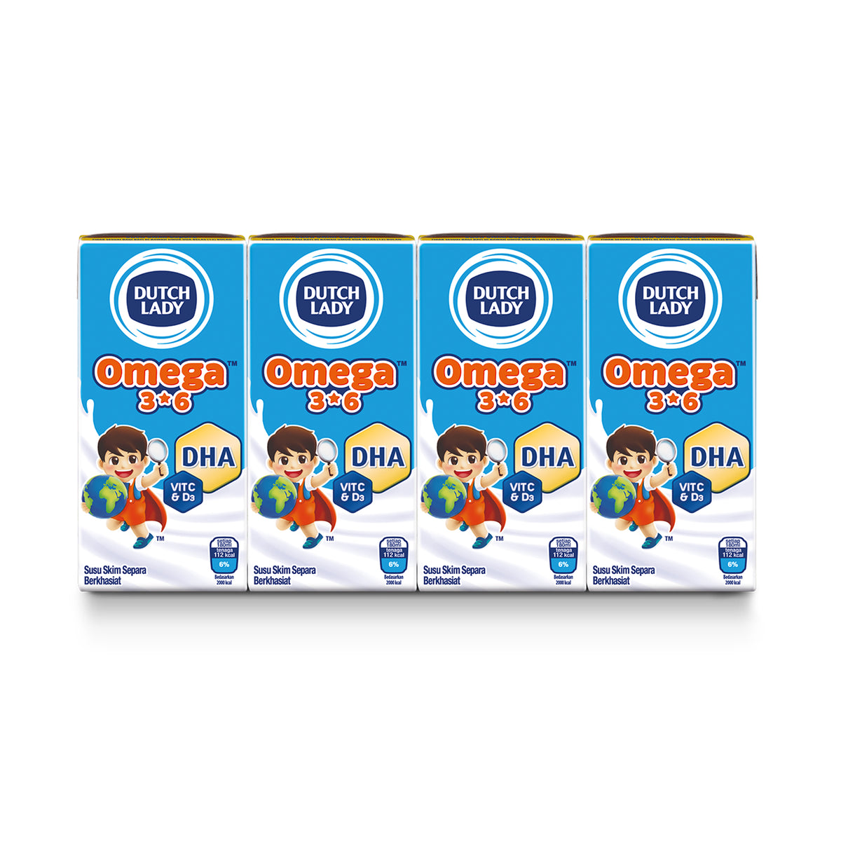 Dutch Lady Omega 3 & 6 Milk 180ml x 4