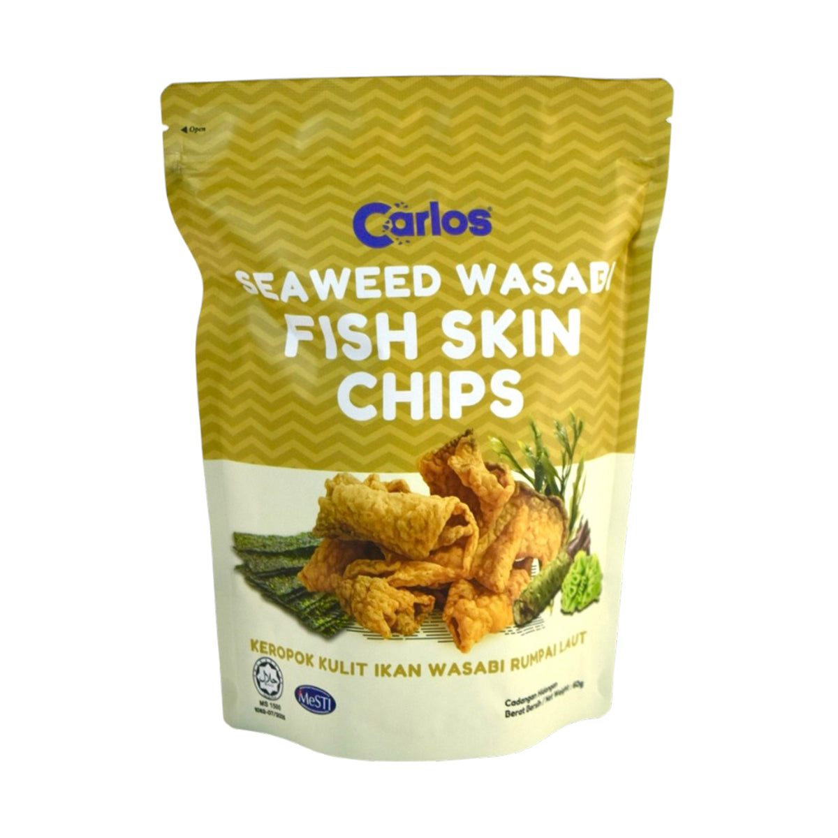Carlos Fish Skin Chips Seaweed Wasabi 60g